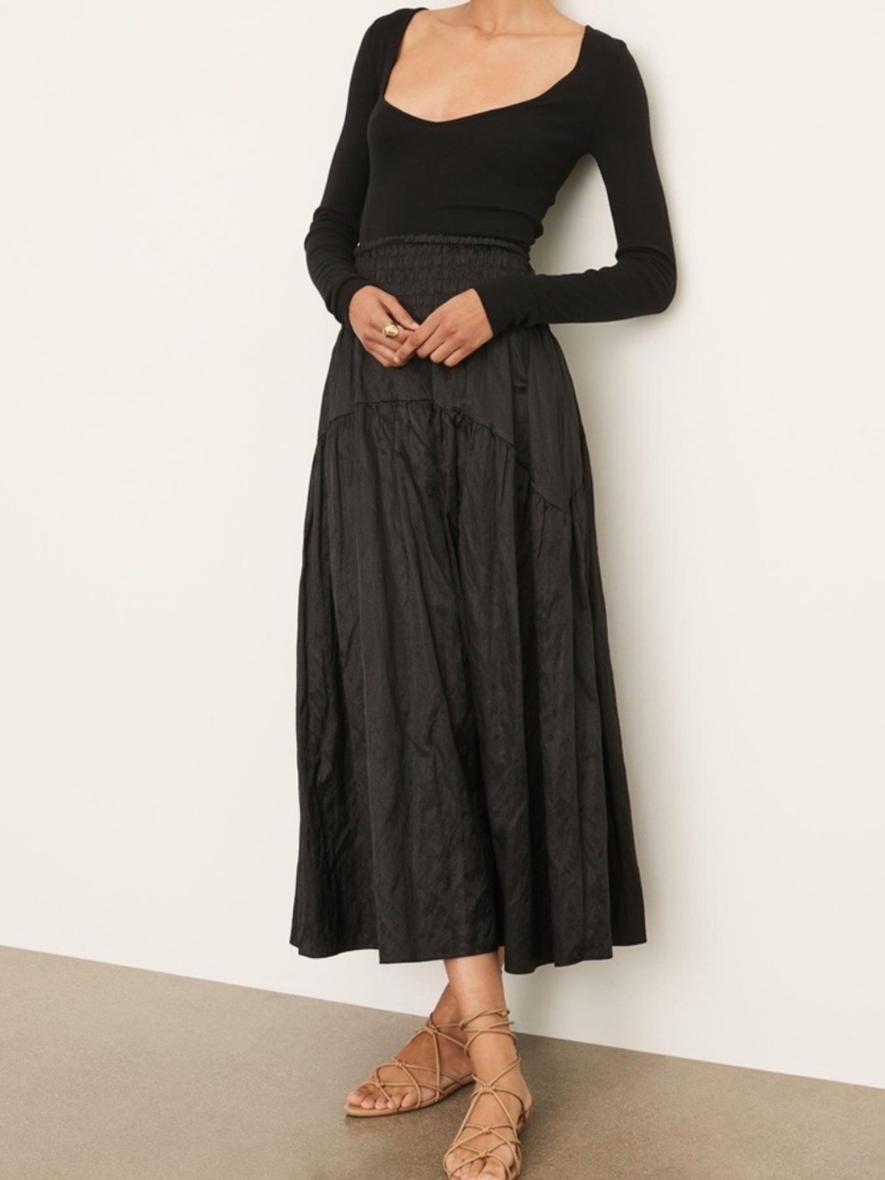 Vince Black Midi Skirt
